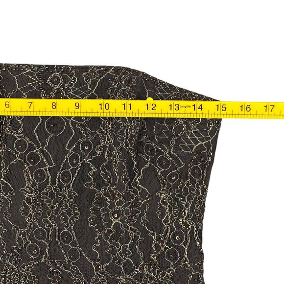 Rickie Freeman Teri Jon Grey Strapless Lace Bodice Tiered Evening Gown Size 4 - Picture 8 of 10